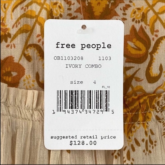 🆕Free People | Drop Waist Long Skirt Sz 4 NWT - Picture 7 of 9